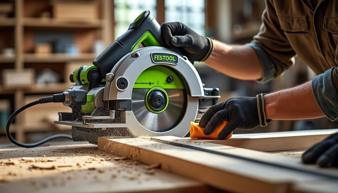 Illustration: Comment utiliser et entretenir efficacement sa scie circulaire avec rail de guidage Festool ?