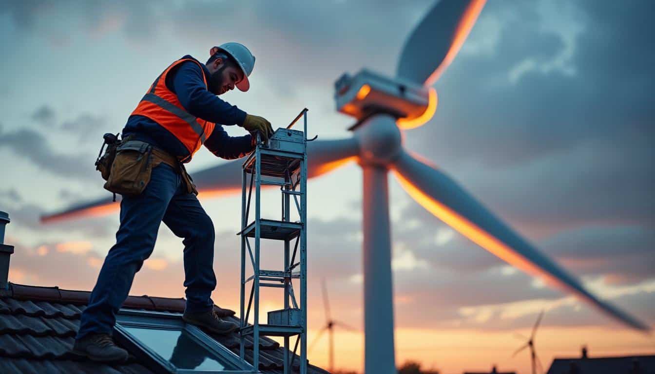 Illustration: Comprendre le fonctionnement d’une éolienne installée sur une toiture