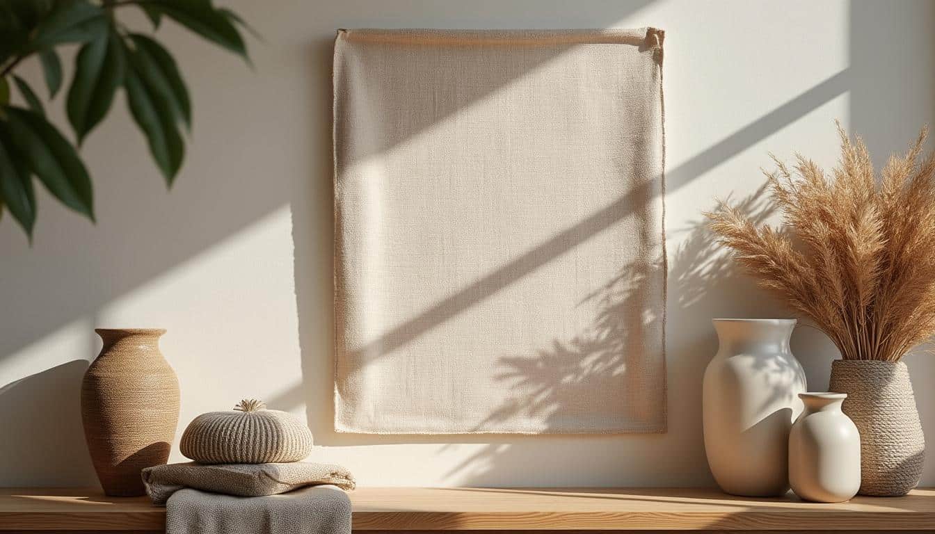 Applique murale en lin : lumière douce et déco naturelle